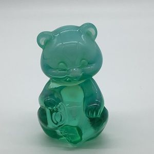 Fenton Art Glass Bear. Green.